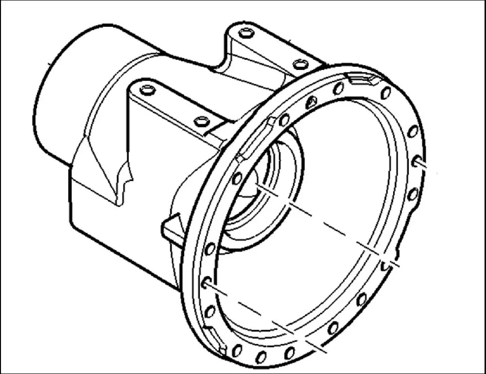 Pièce CARTER DE TROMPETTE NU PONT AR DROIT pour JOHN DEERE 6230R