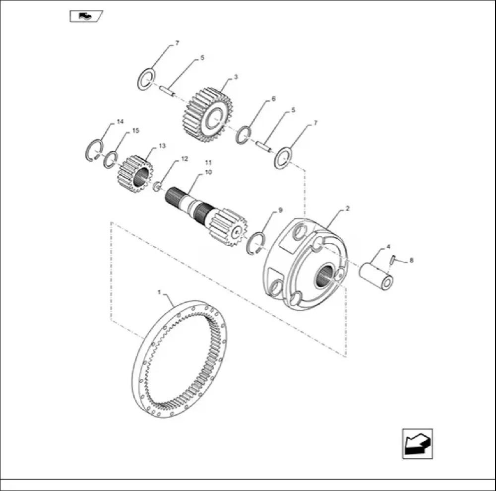 Pièce REDUCTEUR PONT AR pour NEW HOLLAND T8.300