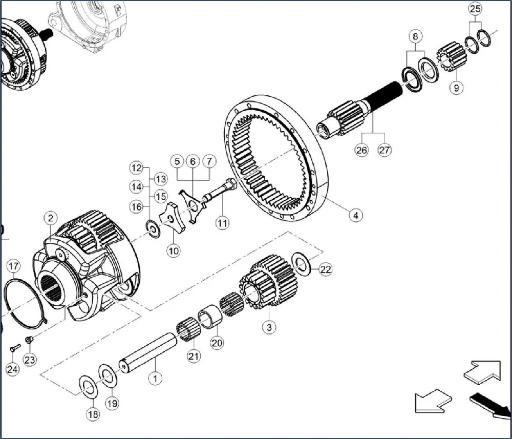 Pièce REDUCTEUR PONT AR pour CLAAS AXION 850