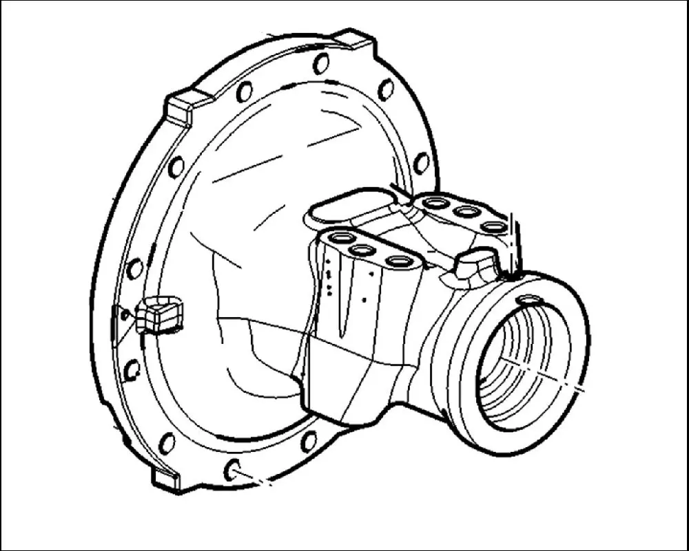 Pièce CARTER DE TROMPETTE NU pour JOHN DEERE 5080M