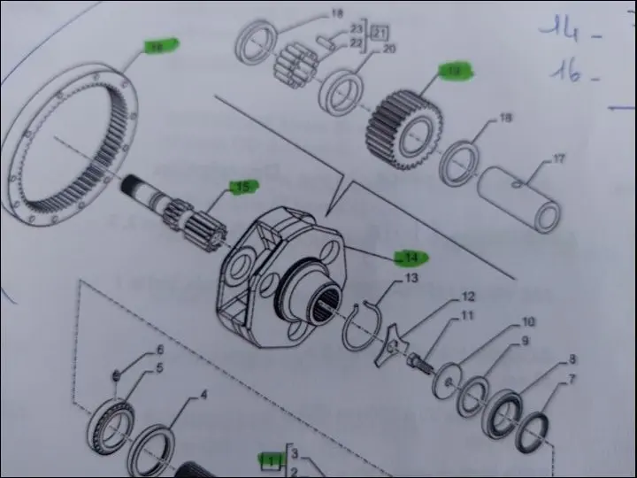 Pièce REDUCTEUR PONT AR pour NEW HOLLAND  T6.