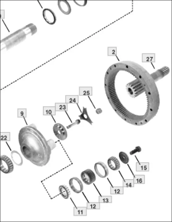 Pièce REDUCTEUR PONT AR pour JOHN DEERE 6410