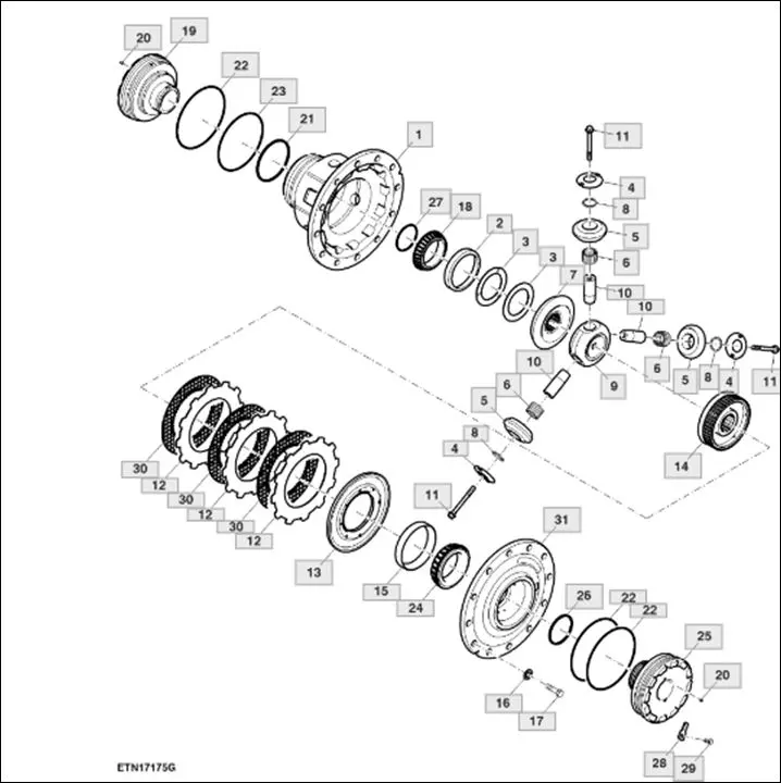 Pièce DIFFERENTIEL PONT AR pour JOHN DEERE 6195R