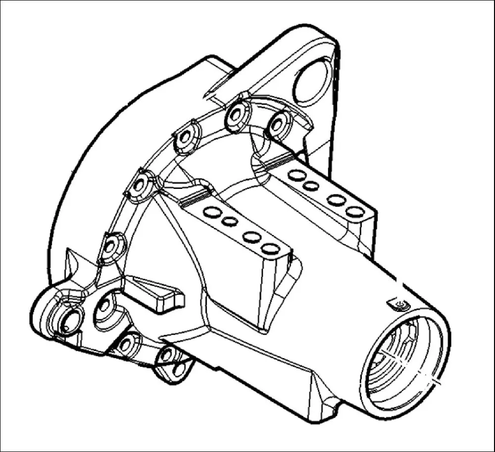 Pièce CARTER DE TROMPETTE NU PONT AR DROIT pour JOHN DEERE 6115R