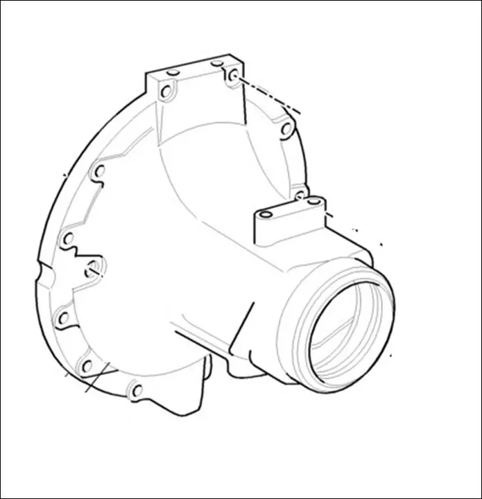 Pièce CARTER DE TROMPETTE NU PONT AR DROIT pour NEW HOLLAND T7.540