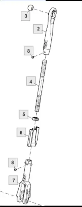Pièce CHANDELLE(TIRANT)DE RELEVAGE DROITE pour JOHN DEERE 6195R