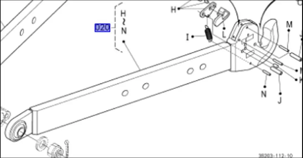 Pièce BRAS INFERIEUR DE RELEVAGE GAUCHE pour KUBOTA M135GXS