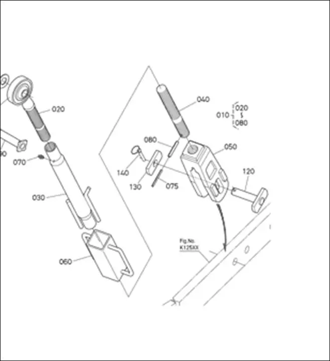 Pièce CHANDELLE(TIRANT)DE RELEVAGE DROITE pour KUBOTA M135GXS
