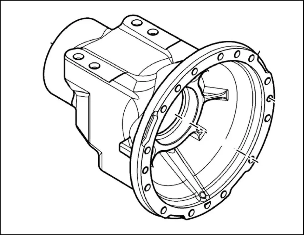 Pièce CARTER DE TROMPETTE NU PONT AR GAUCHE pour JOHN DEERE 6175R