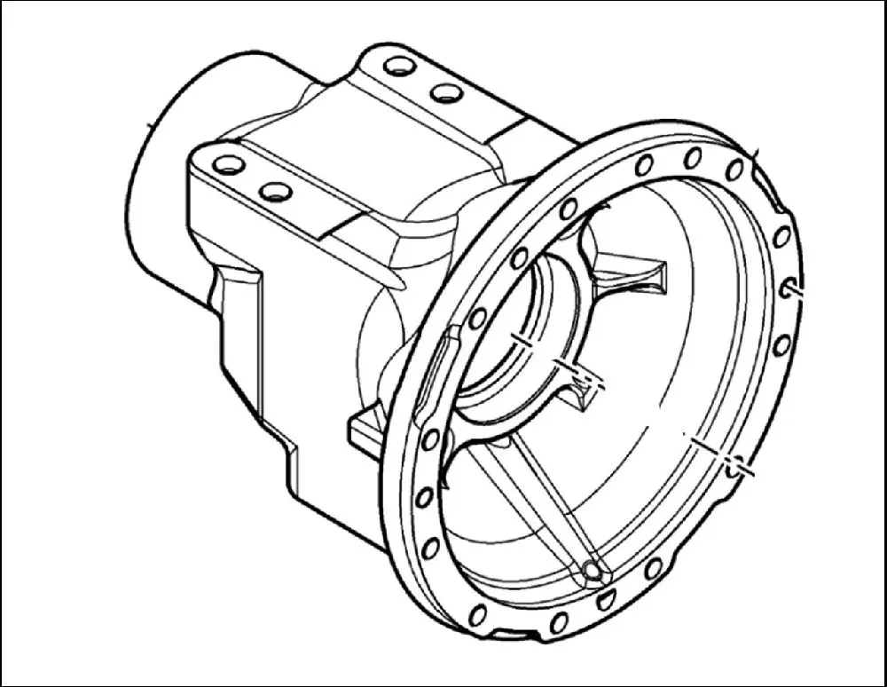 Pièce CARTER DE TROMPETTE NU PONT AR DROIT pour JOHN DEERE 6175R